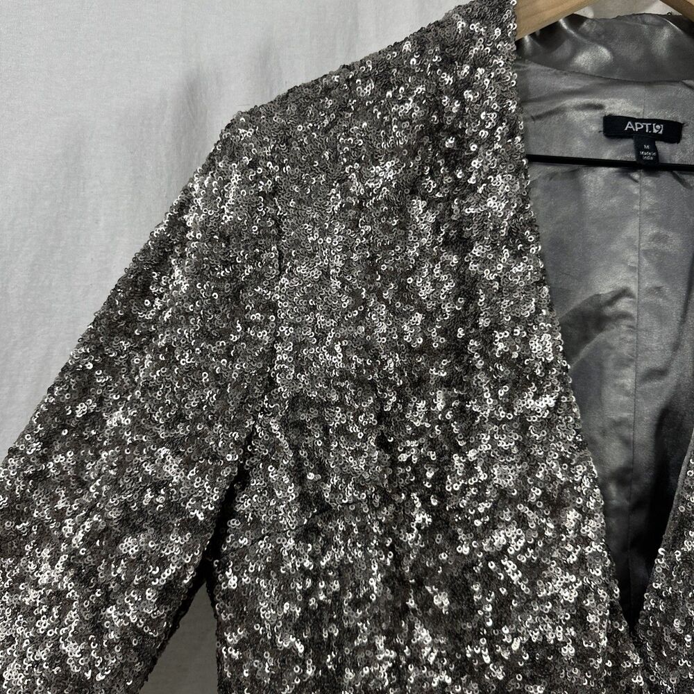 Apt 9 Sequin Silver Open Front Blazer Jacket Wome… - image 4